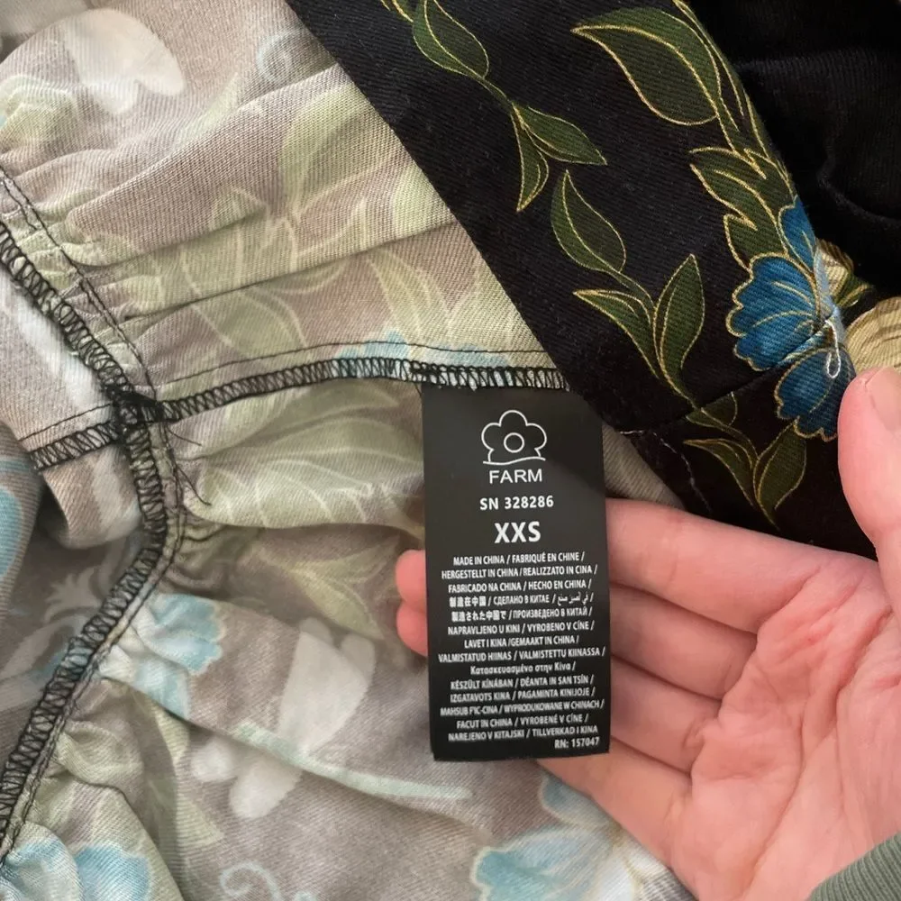 NWOT Farm Rio Winter Garden Mini Dress Winter Garden Cream Women XXS(MSRP$260) - Picture 12 of 14